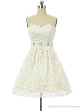 White Lace Sweetheart Homecoming Dress